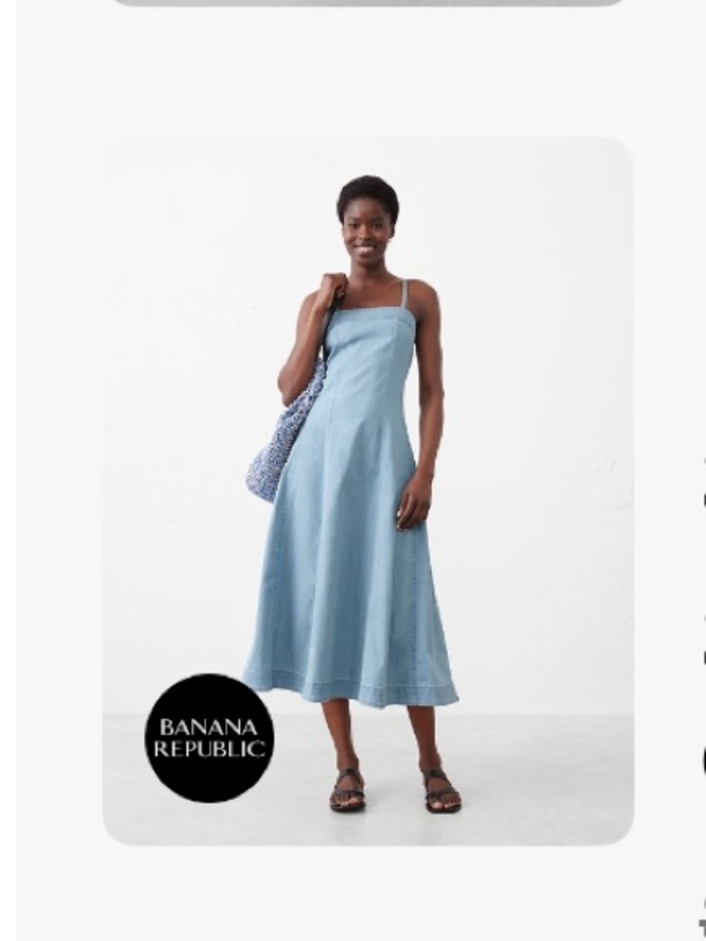 Banana Republic Strapless Seamed Midi Dress in Denim Light Wash S Small 4 6 NWOT